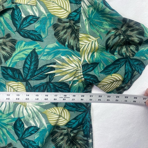 Jos A Banks 100% Silk VIP Hawaiian Palm Shirt Mens M leaves Summer Island 1699 - Picture 3 of 6
